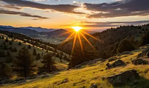 Sunrise over the Sangre de Cristo mountains near Taos highlights the healing power of nature therapy in this energy-rich area.