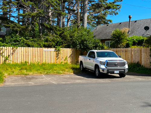 Parking lot across from Twin Rocks Turnaround Park.