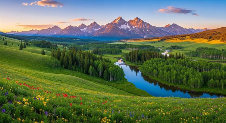 Springtime meadow in Grand Teton National Park. Springtime meadow in Grand Teton National Park.