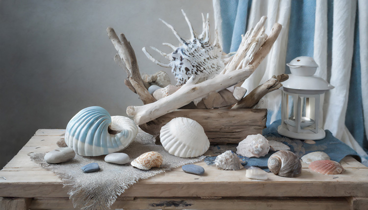 Connecting with nature at the beach when you are away from it can be as simple as keeping a small shelf of beach treasures.