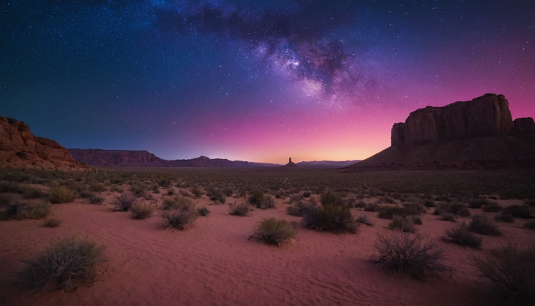 Milky Way above Monument Valley on a walking meditation.