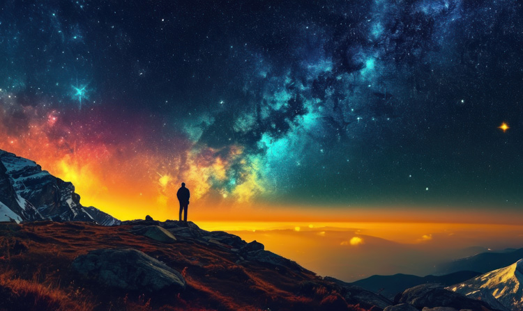 Man experiencing the energy and vibe of Taos at night. Man experiencing the energy and vibe of Taos at night.