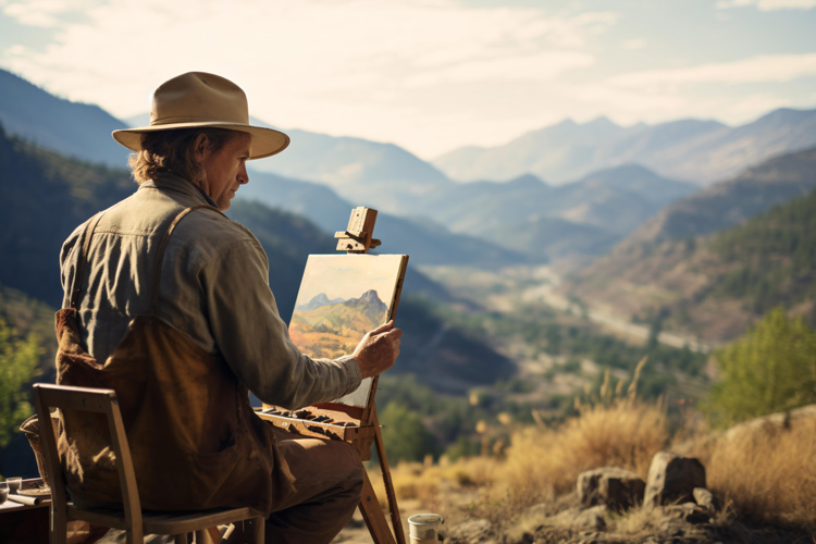 Male artist captures the transformative light of Taos New Mexico.