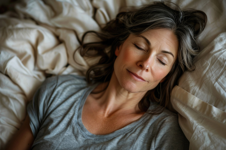 Mature woman sleeping peacefully after earthing at the beach. Mature woman sleeping peacefully after earthing at the beach.