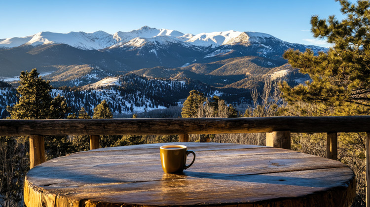 Hot tea on a cool morning is part of the Taos spiritual lifestyle.