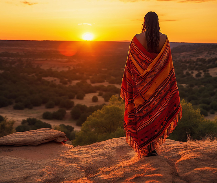 Young woman greets the morning as she embraces spiritual experiences in Taos New Mexico. Young woman greets the morning as she embraces spiritual experiences in Taos New Mexico.