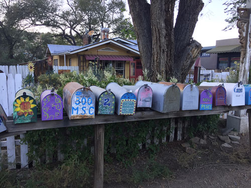 Mail boxes along New Mexico 14 through Madrid NM.