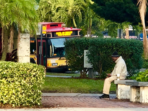 Some people just like to be alone with their thoughts on Christmas morning in St Pete.