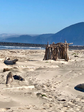 Rockaway Beach Oregon is made for nice walks on the beach.