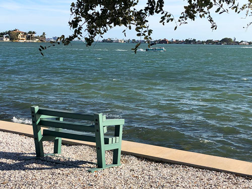 Looking out over a choppy Boca Ciega Bay from Fred Held Park.