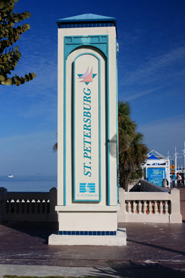 A column near Spa Beach in downtown St Pete, just off 2nd Avenue NE.