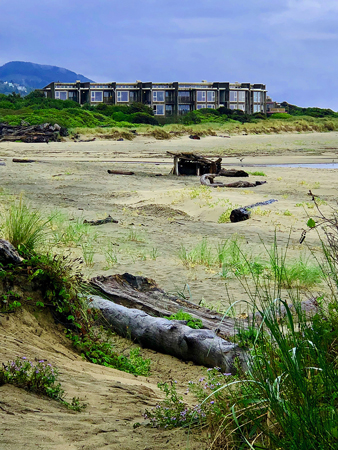 Looking south to a condominium complex on Rockaway Beach.