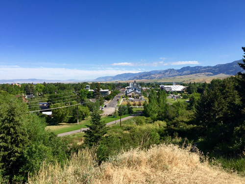 Beautiful view north from Peet's Hill in Bozeman MT.