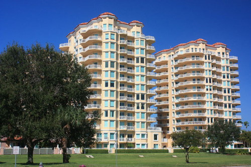 Vinoy condos look out over Old Tampa Bay in downtown St Pete.