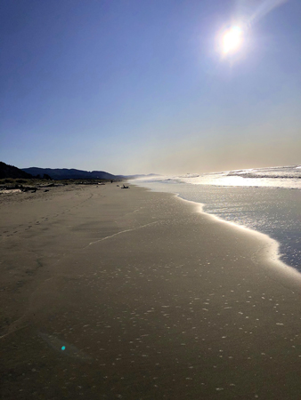 Looking south on Thanksgiving Day on Rockaway Beach.