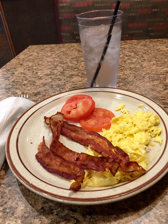 Breakfast in the Frying Pan Restaurant, Sioux Falls, South Dakota. It was great.