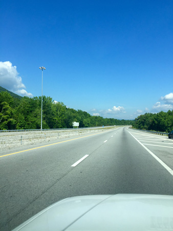 It was sunny and clear through Tennessee and Kentucky. Beautiful rural country.