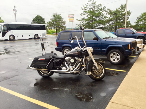 Several guys were traveling on motorcycles in this bad rain storm. Pretty scary to me.