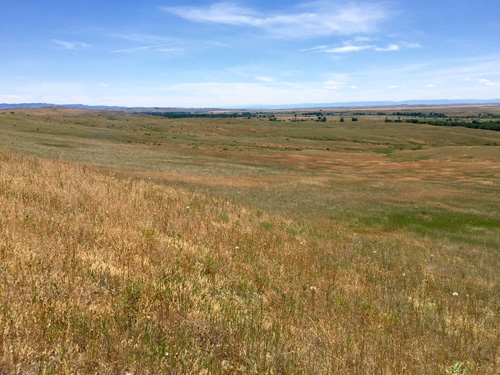 View of the valley where Custer observed the Indian village.