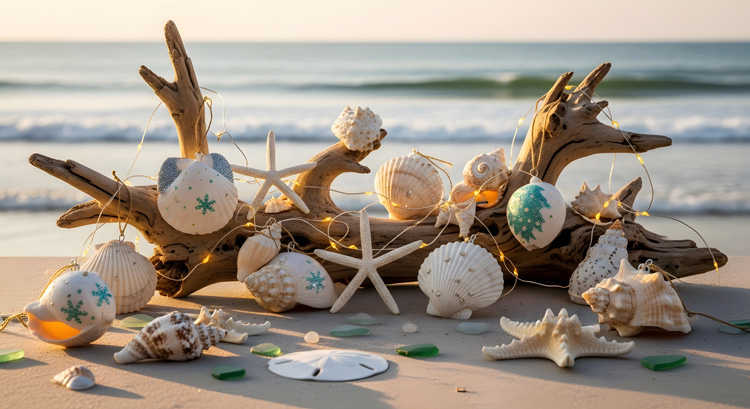 A shell alter functions as a simple beach ritual for emotional healing.