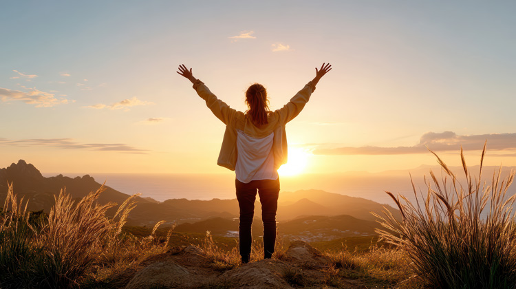 Young woman celebrates reaching the spiritual destination of Taos New Mexico. Young woman celebrates reaching the spiritual destination of Taos New Mexico.