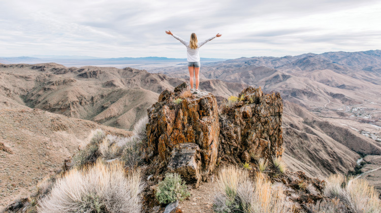 Young woman being thankful of Taos as a healing sanctuary.