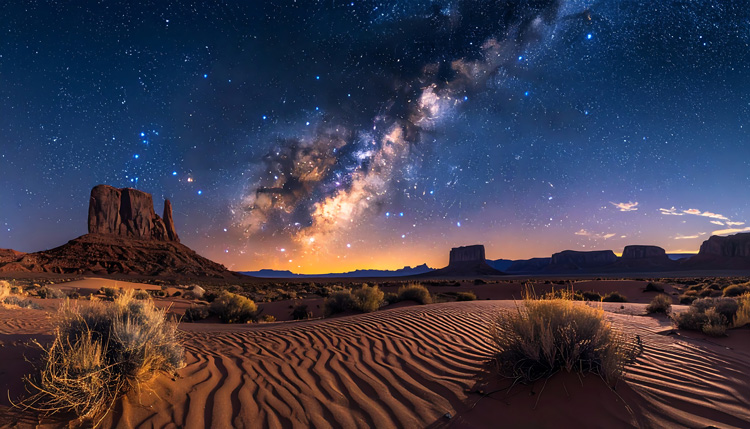 Milky Way over the sacred Monument Valley landscape.