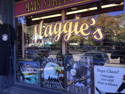 Maggie's Diner is actually a gift shop for bikers. They do not serve food at all.