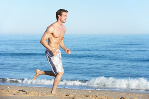 Sprinting on a cushioned surface is one of the benefits of the beach,