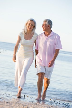 Walking and talking is excellent for keeping your brain engaged, The beach can benefit cognitive maintenance.