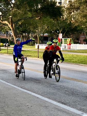 Bike riders on Christmas Morning in St Pete FL. Bike riders on Christmas Morning in St Pete FL.