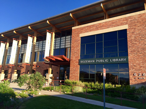 The Bozeman Public Library. A beautiful place to relax. The Gallagator Trail starts behind here.