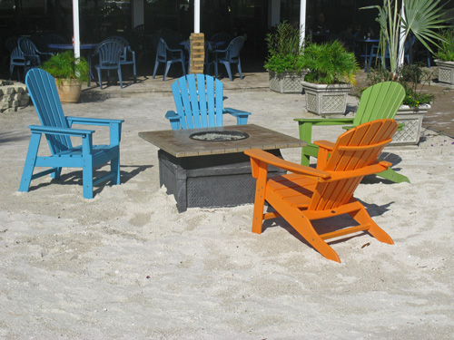 Colorful chairs at the Bilmar Resort Hotel on Treasure Island Beach.