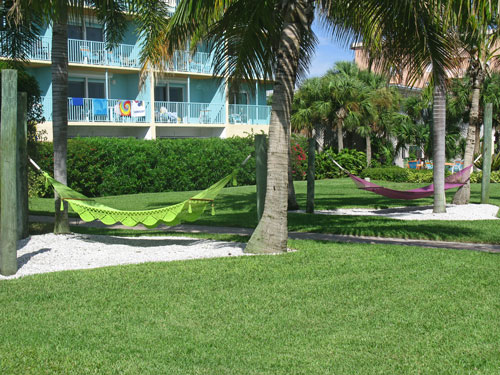 Hammocks sway lazily in the early morning soft breeze from the Gulf.