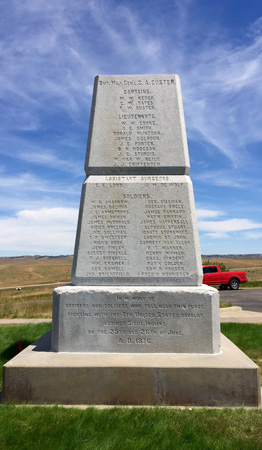 Memorial to the soldiers and officers of the 7th Calvary who died at the Battle Of Little Big Horn.